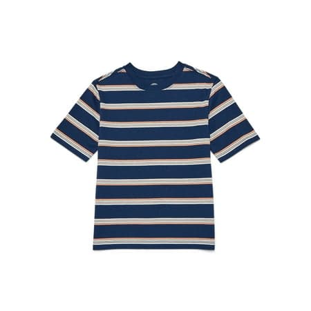 Wonder Nation Boys Short Sleeve Stripe T-Shirt, Sizes 4-18 & Husky