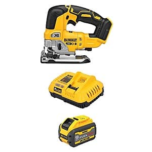 DeWALT 20V MAX XR Cordless Brushless Jigsaw with 9Ah Battery & Charger