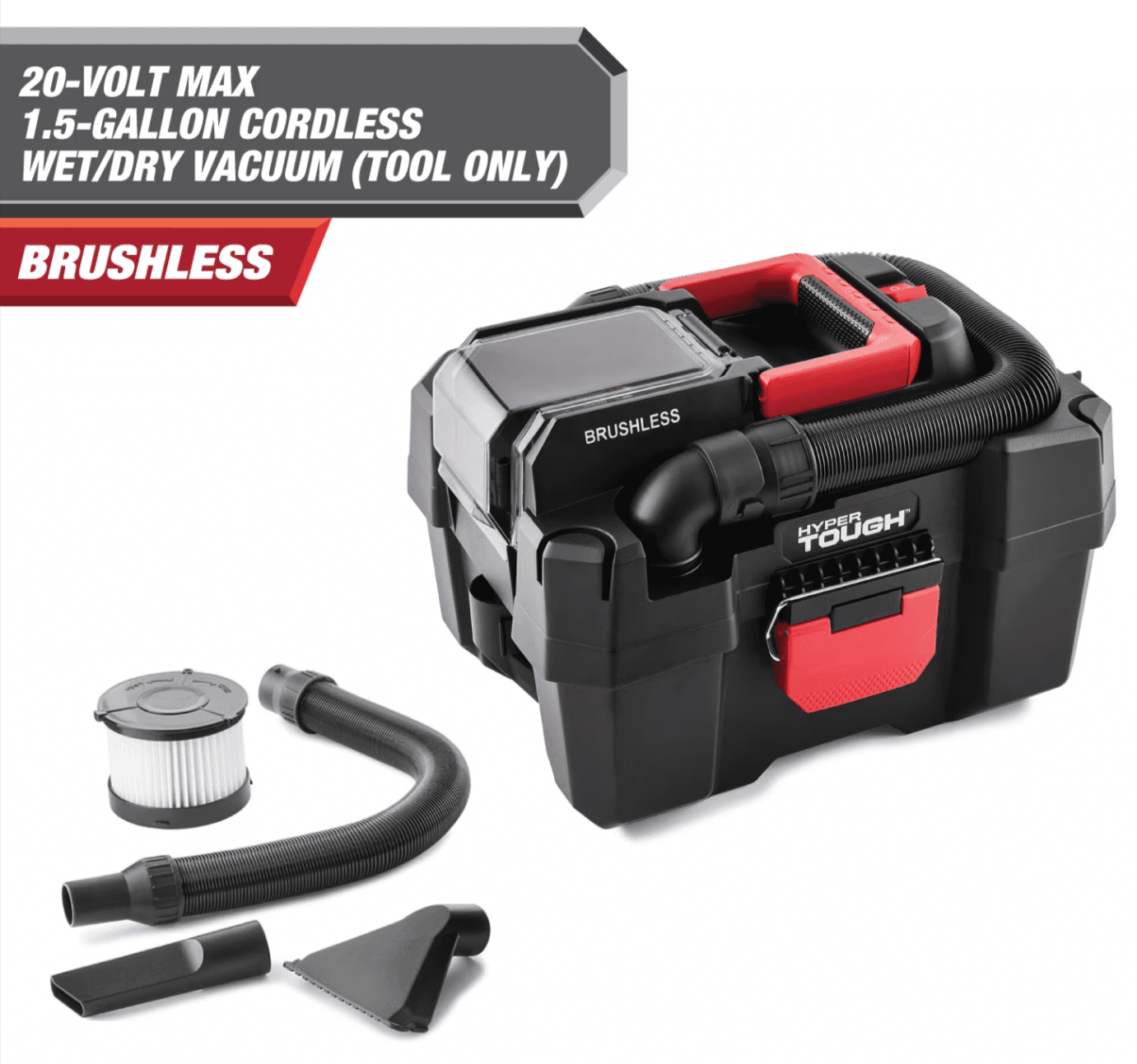 Hyper Tough 1.5-Gallon Wet Dry Vacuum (Tool Only) - 64% Off