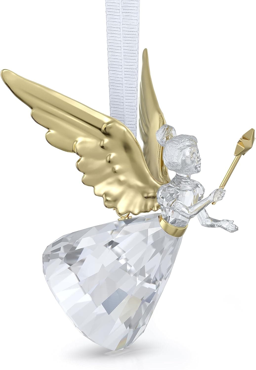 Swarovski Holiday Angel Ornament - Sparkling Crystals & Gold Accents