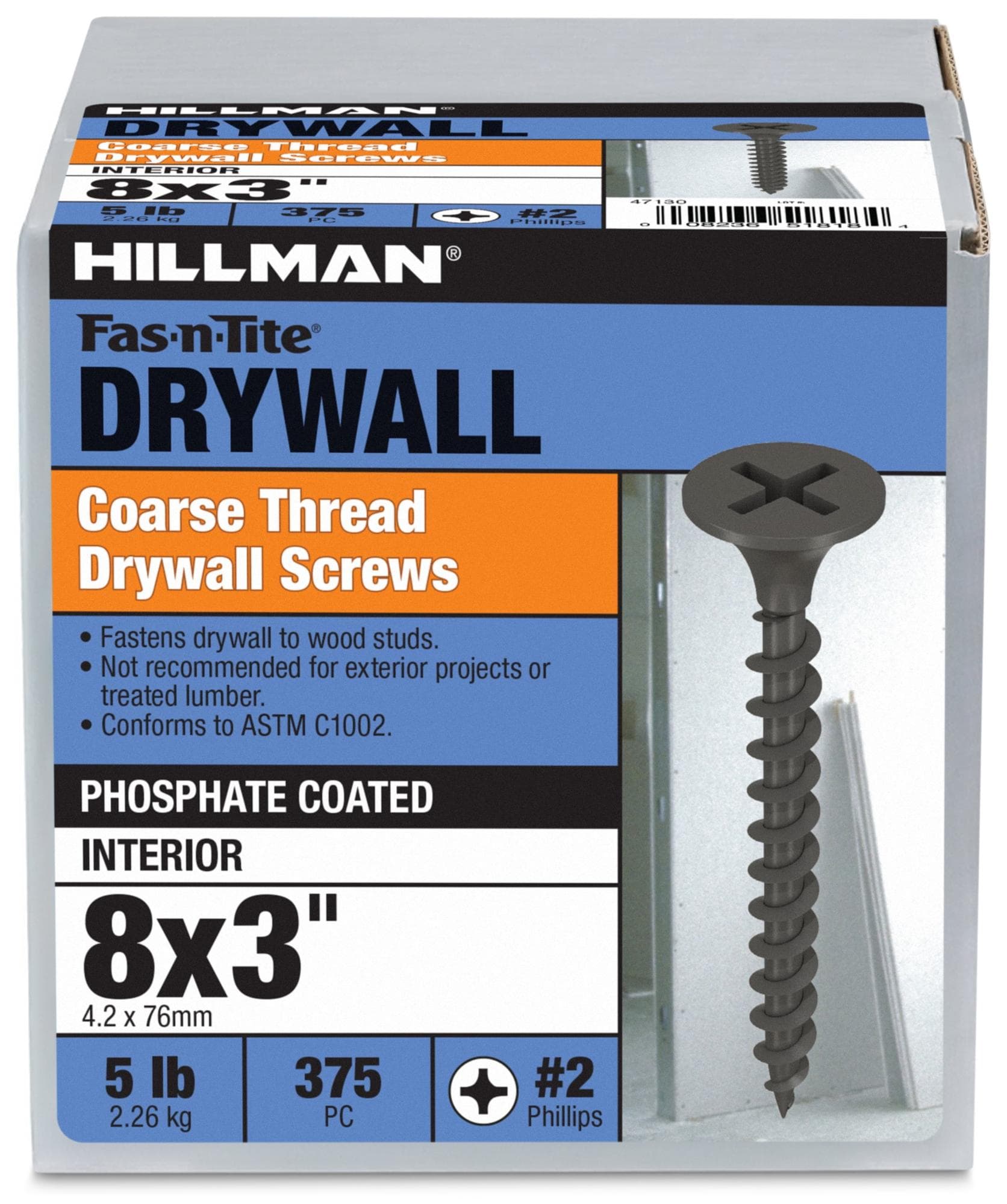 Drywall Screws - No. 8 x 3-Inch, Coarse Thread, Phillips Head
