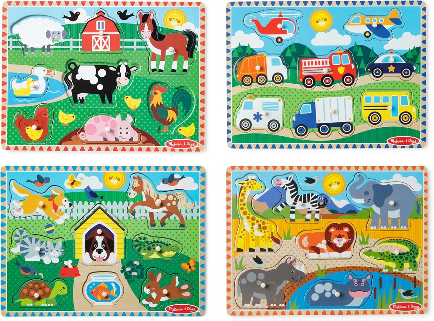 Melissa & Doug Wooden Puzzles for Toddlers - 4-Pack Deal