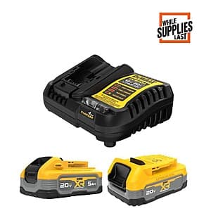 DeWALT 20V MAX XR POWERSTACK Battery Starter Kit: 5Ah + 1.7Ah + Charger