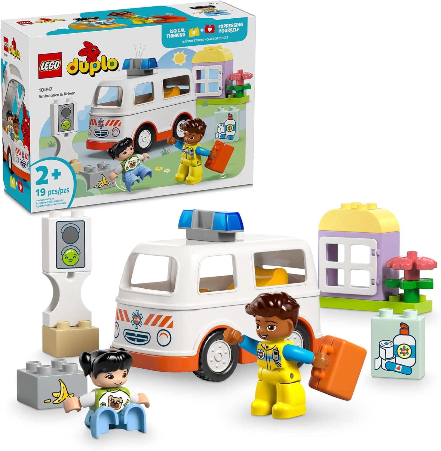 LEGO DUPLO Town Ambulance & Driver Playset - Educational Toy for Toddlers