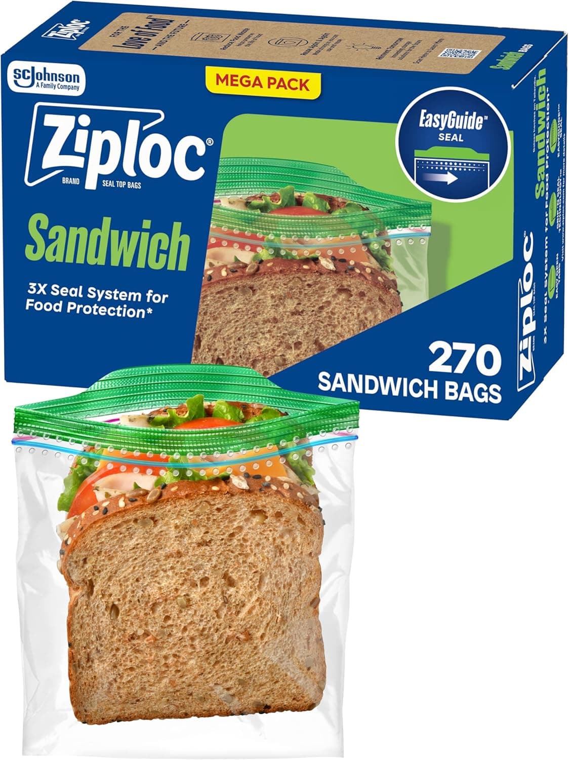 Ziploc Sandwich and Snack Bags with Grip 'n Seal Tech