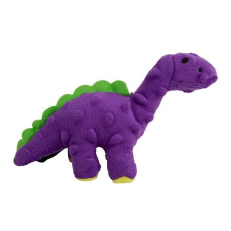 goDog Dinos Bruto Just For Me Squeaky Plush Dog Toy, Chew Guard Technology, Purple, Mini