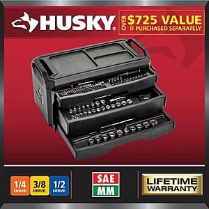 Husky 280-Piece Mechanics Tool Set with Durable Storage Box