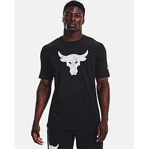 Under Armour Men's Project Rock Brahma Bull Short Sleeve Shirt (Black / Ivory) $10 + Free S&H