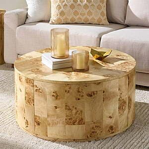 36" Better Homes & Gardens Round Coffee Table (Light Burl Wood Veneer) $164 & More + Free Shipping