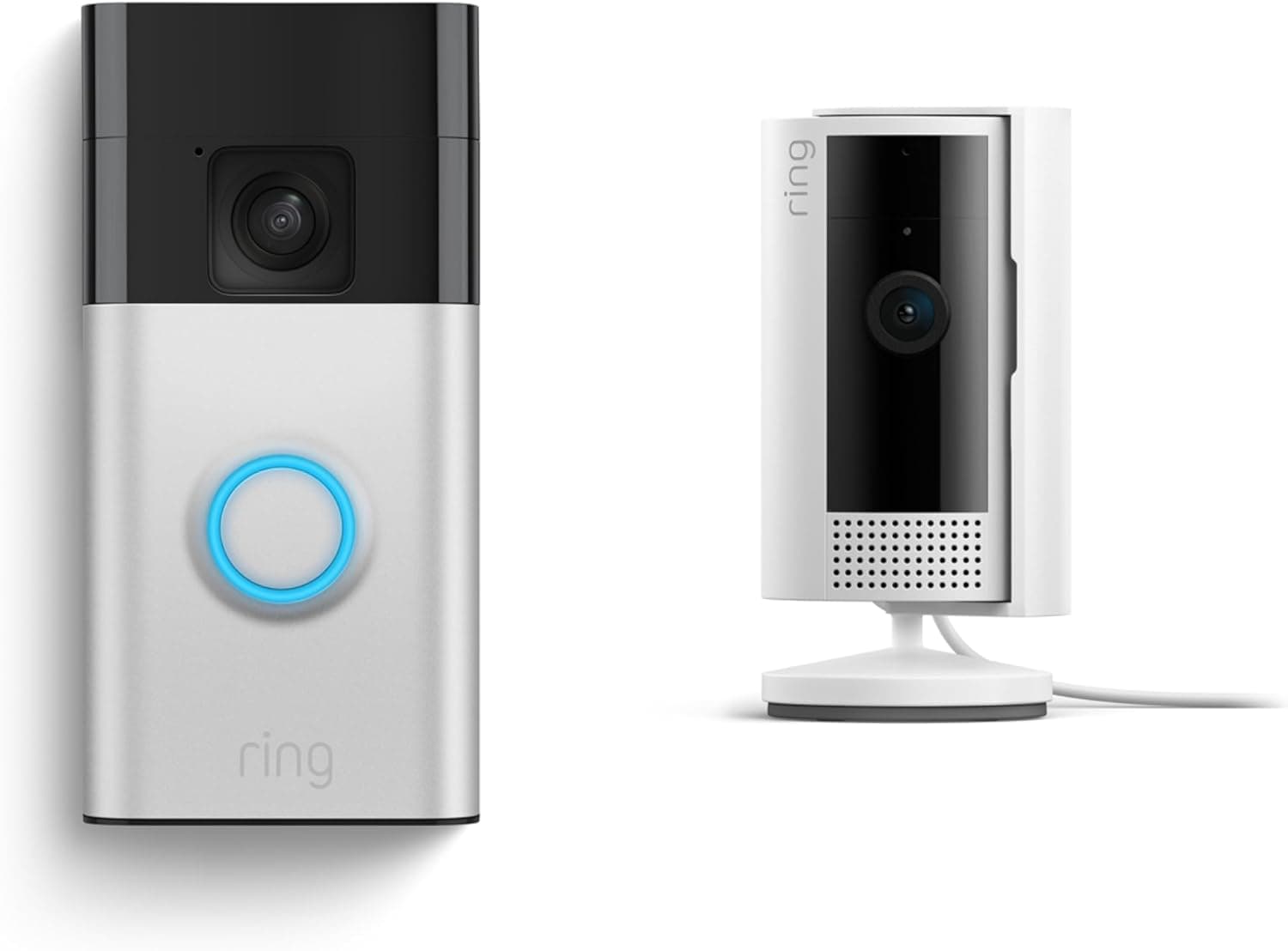 Ring Battery Doorbell with Ring Indoor Cam 2nd Gen (White)