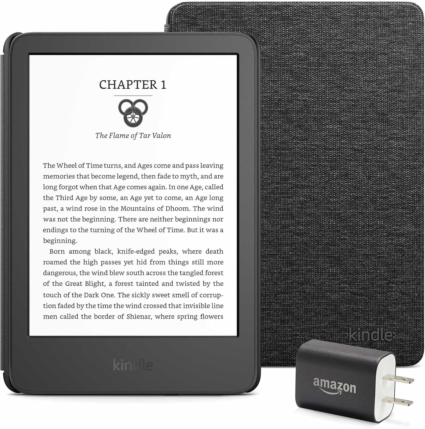 Kindle Essentials Bundle: Kindle, Cover, and Adapter