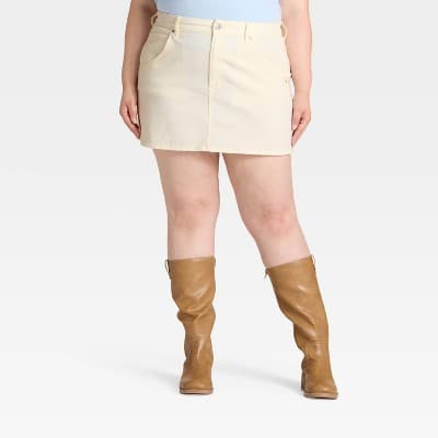 Women's Corduroy Mini Skirt - Universal Thread™ Cream 18