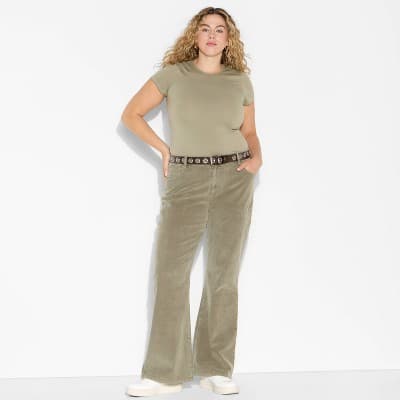 Women's Corduroy Slim Boot Pants - Wild Fable™ Tan 4X