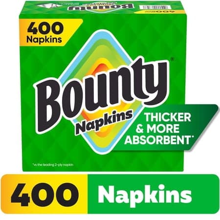 Bounty Everyday Disposable Paper Napkins, White, 400 Count Napkins