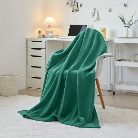 Mainstays Cozy Sweatshirt Chenille Throw Blanket, Green Lily, 50" x 60"