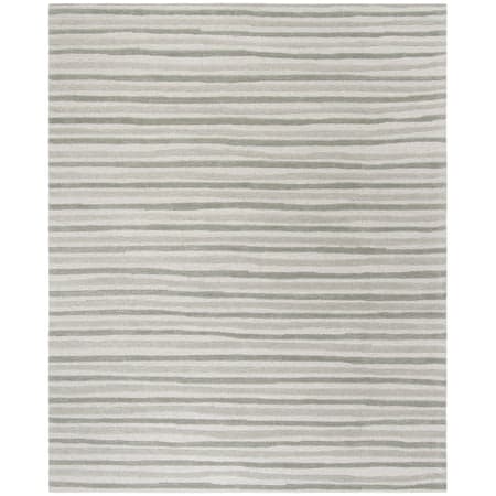 SAFAVIEH Martha Stewart Hand Drawn Stripe Area Rug, Nimbus Cloud Grey, 6' x 6' Round