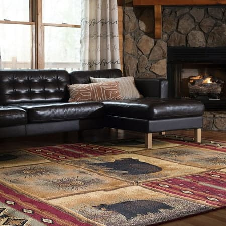 Nature Novelty 5' x 7' Red and Beige Polypropylene Indoor Area Rug