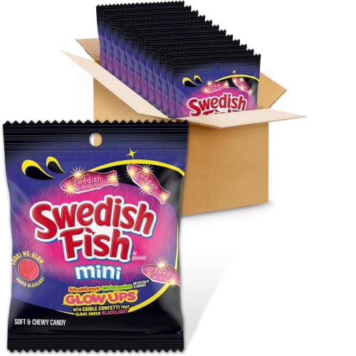Swedish Fish Mini Glow Ups 3.08-oz. Bag 12-Pack