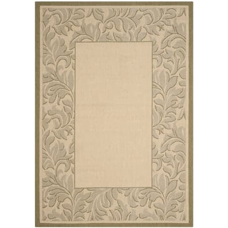 Safavieh Courtyard Steve Oriental Indoor/Outdoor Area Rug, Natural/Olive, 5'3" x 7'7"