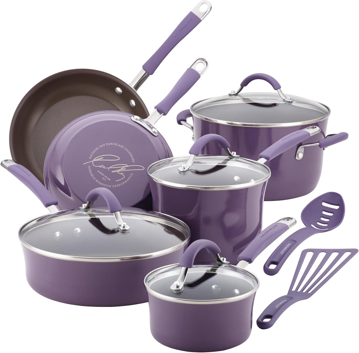 Rachael Ray Cookware Set in Lavender Purple - 12 Pieces