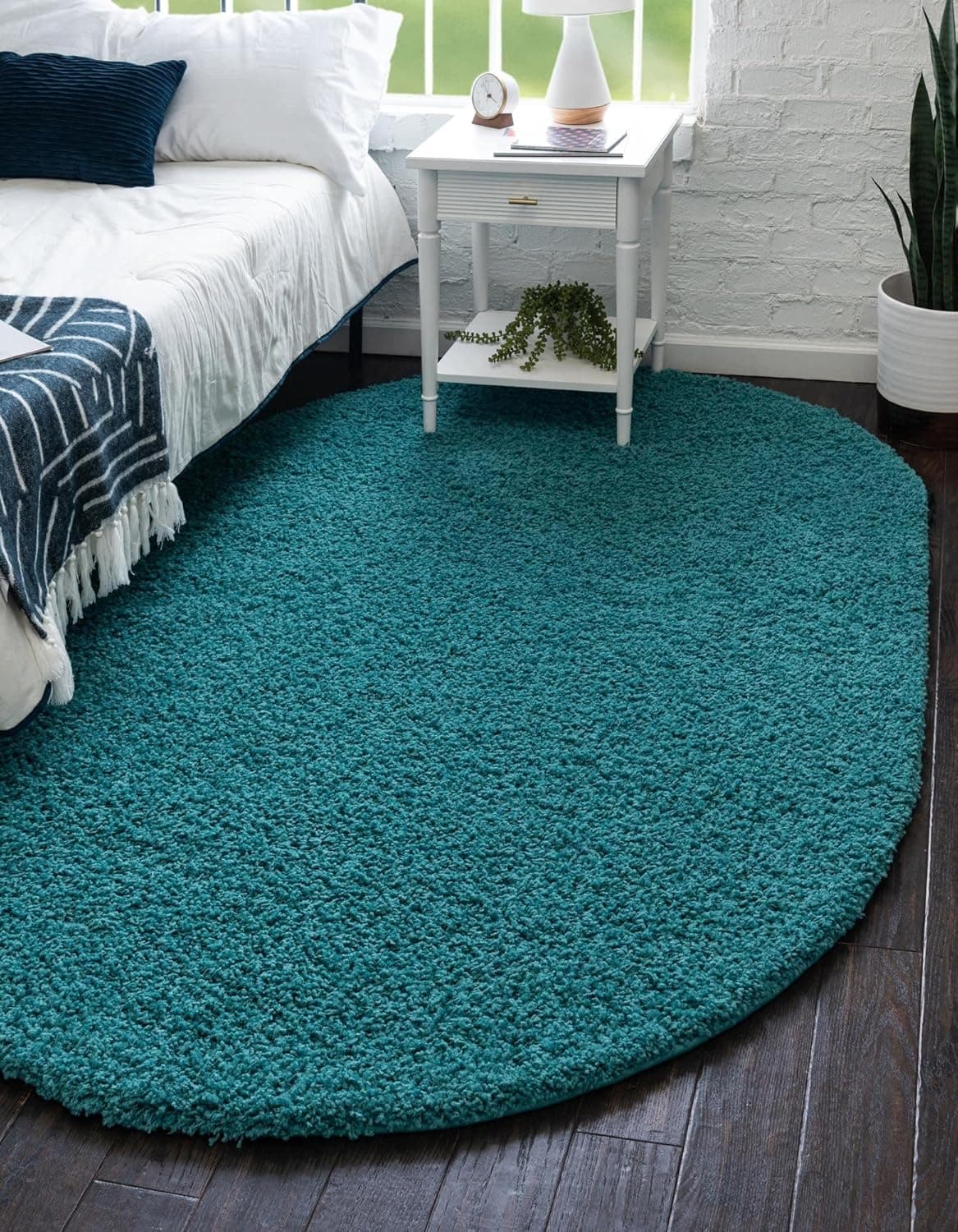 Luxurious Aqua Blue Shag Rug - Unique Loom Amazon Collection
