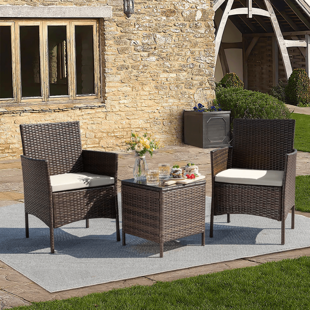 Hassle-Free Outdoor Furniture: 2 Chairs, 1 Table, No Assembly for $109