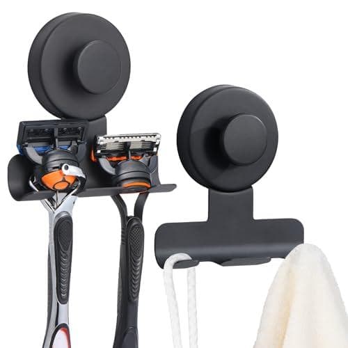 No-Drill Suction Cup Razor and Shaver Holder