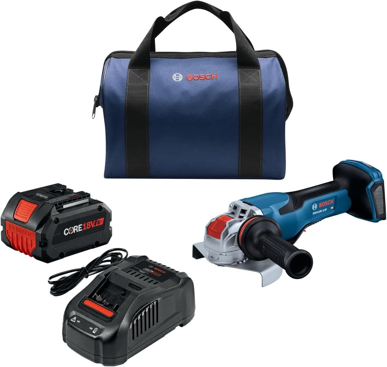 Bosch PROFACTOR X-LOCK 5-6" Angle Grinder with 8Ah Battery