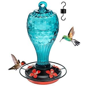 Hanging Hummingbird Feeder - Vibrant Blue or Purple