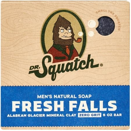 Dr. Squatch Men's Soap, Natural Bar Soap for Men, Fresh Falls, 5 oz