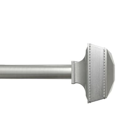 Mainstays 3/4 Inch Brushed Nickel Square Adjustable Curtain Rod Set, 30-84"