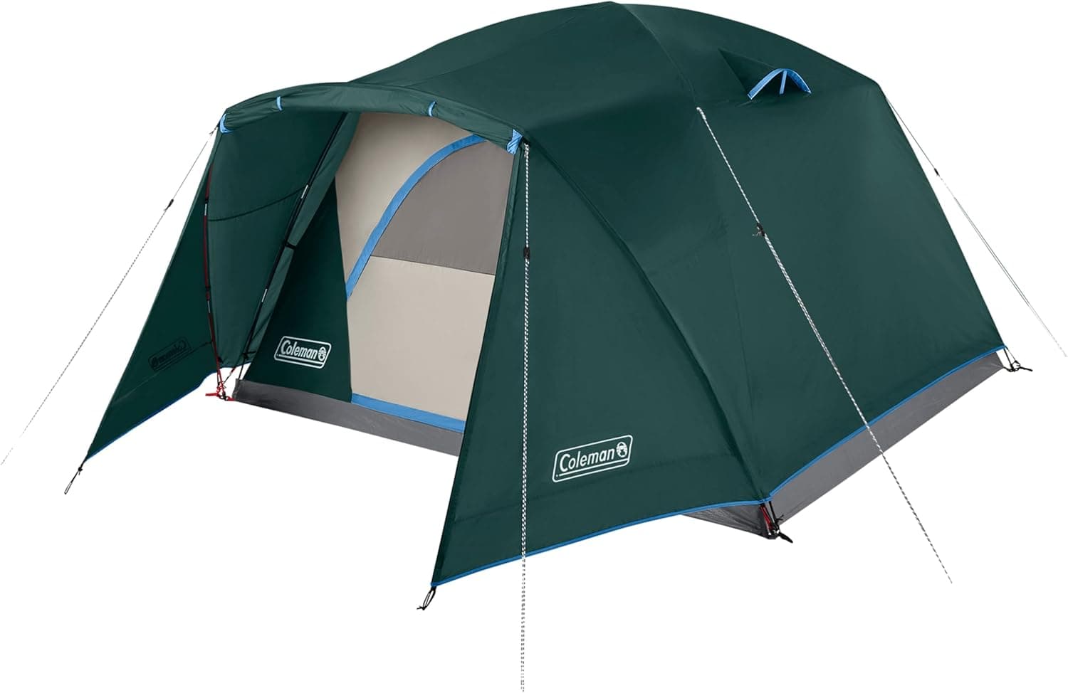 Coleman Skydome Tent with Full-Fly Weather Vestibule, Weatherproof 4/6 Person Tent Sets Up in 5 Minutes & Protects from Water, 20% More Headroom Than Traditional Shelters