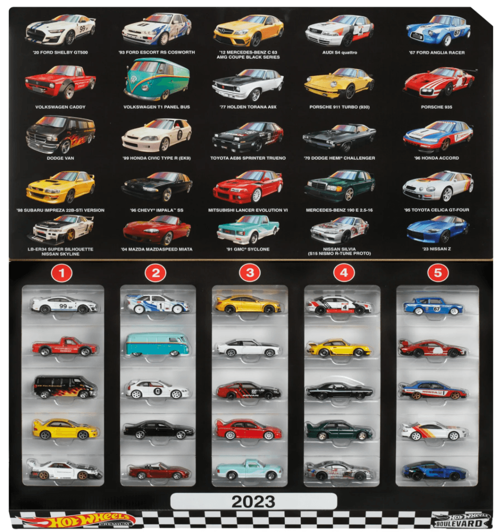 Hot Wheels Boulevard 25-Car Factory Set with Premium 1:64 Scale Vehicles