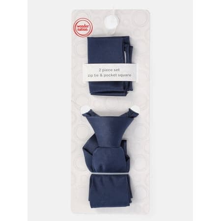 Wonder Nation Boys Tie and Pocket Square Set, 2-Piece, One Size