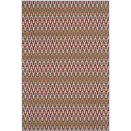 Safavieh Hampton Lacklan Geometric Indoor/Outdoor Area Rug, Dark Gray/Rust, 5'1" x 7'7"