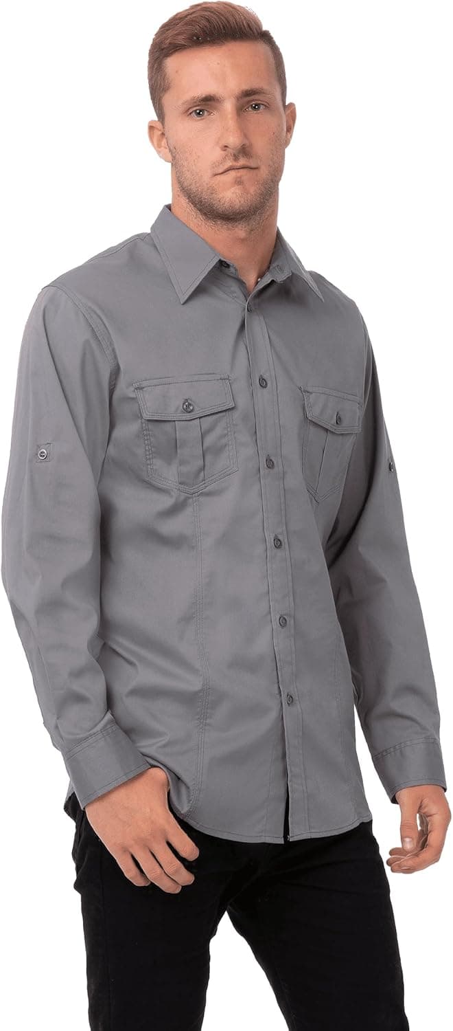 Chef Works Men's Pilot Shirt at 59% Off