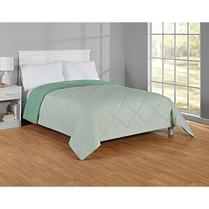Mainstays Reversible Microfiber Comforter in Full/Queen (Green or White) $14 + Free Pickup