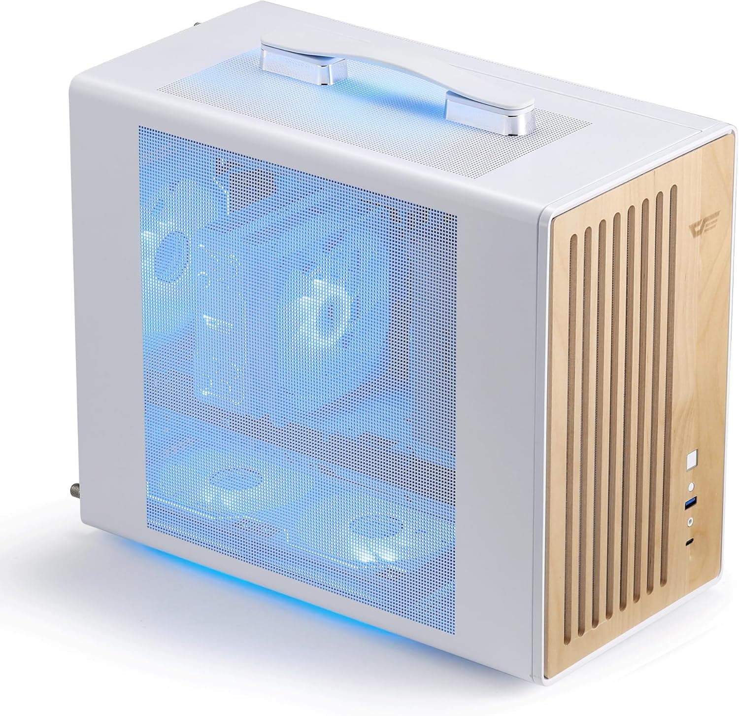 Compact & Stylish Micro-ATX PC Case with Walnut Wood Finish