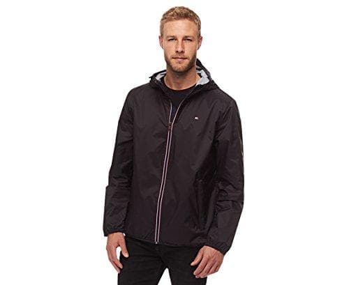 Tommy Hilfiger Men's Water Resistant Hooded Rain Jacket