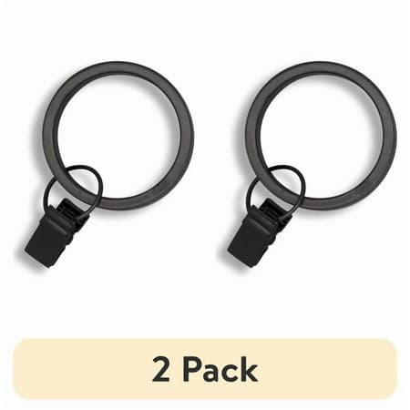 (2 pack) Better Homes & Gardens Plated Oil Rubbed Bronze Curtain Clip Rings (7 Pack)