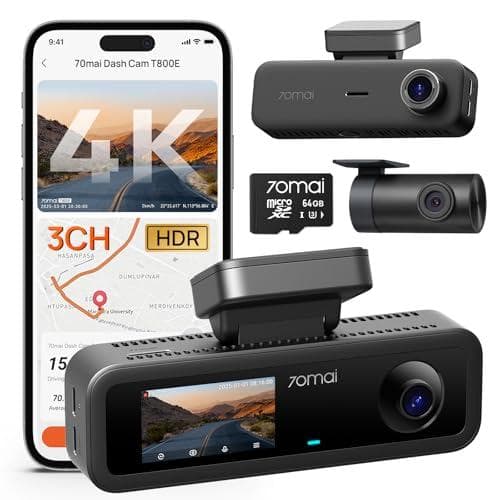 Save 21% on 70mai 4K 3-Channel Dash Cam with GPS and 64GB SD Card