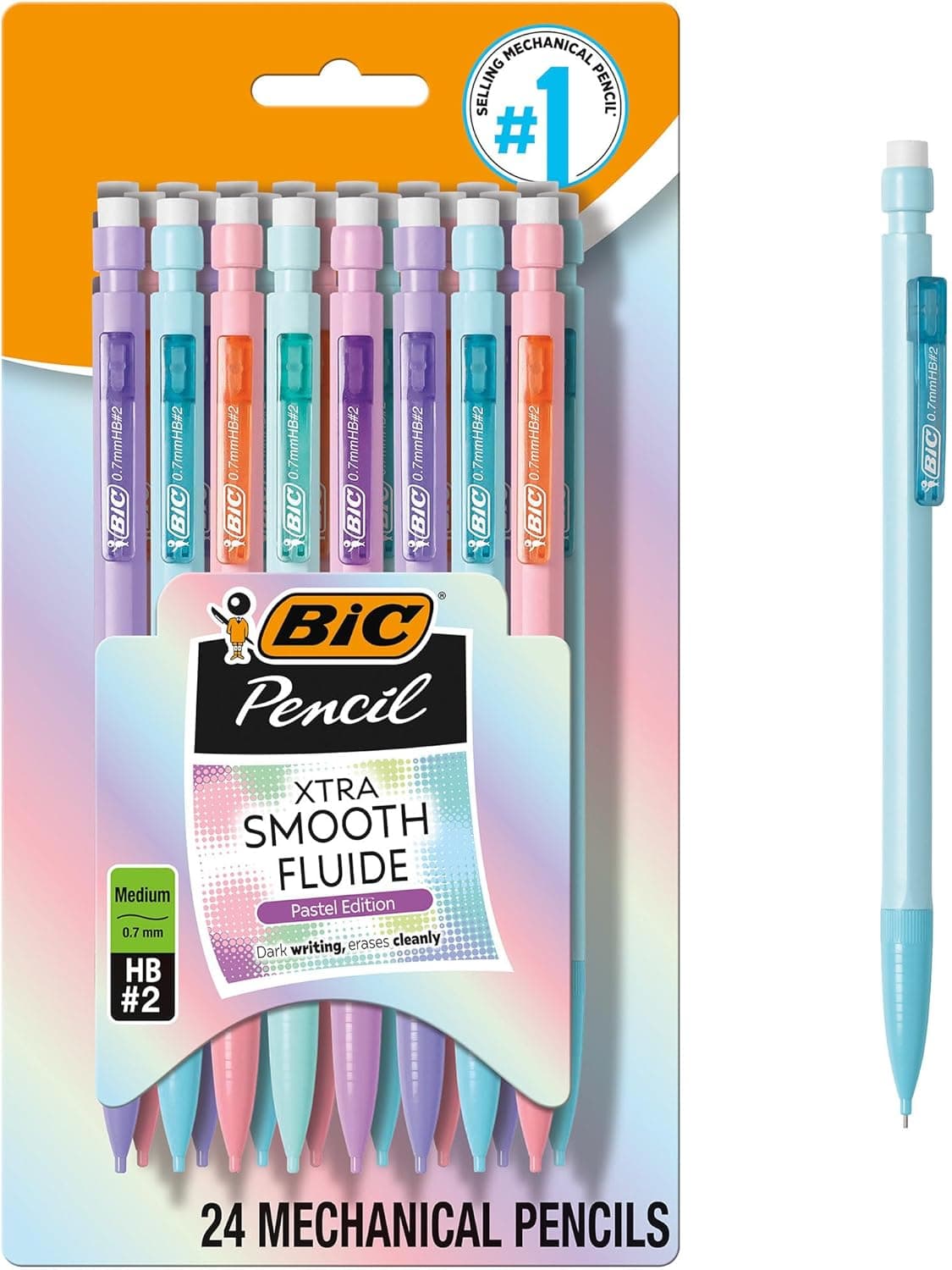 BIC Xtra-Smooth Pastel Mechanical Pencils: 24-Pack, 62% Off