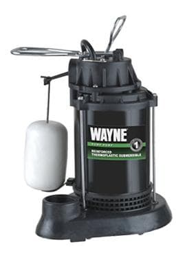 Powerful WAYNE 1/2 HP Thermoplastic Submersible Sump Pump