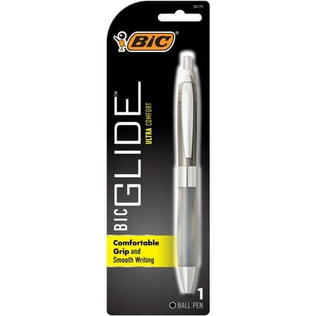 BIC Glide Comfort Medium Point Black Retractable Ball Pen, 1.0mm, 1 Count