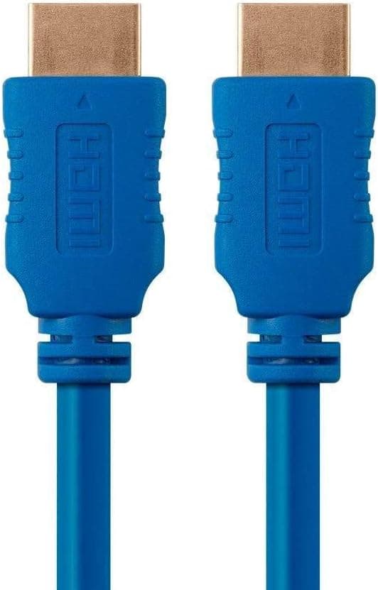 Monoprice 4K High Speed HDMI Cable - HDMI 2.0, 4K@60Hz, HDR, HDR10, Dolby Vision, 18Gbps, YUV 4:4:4, 28AWG, With Ferrite Cores, 1.5 Feet, Blue