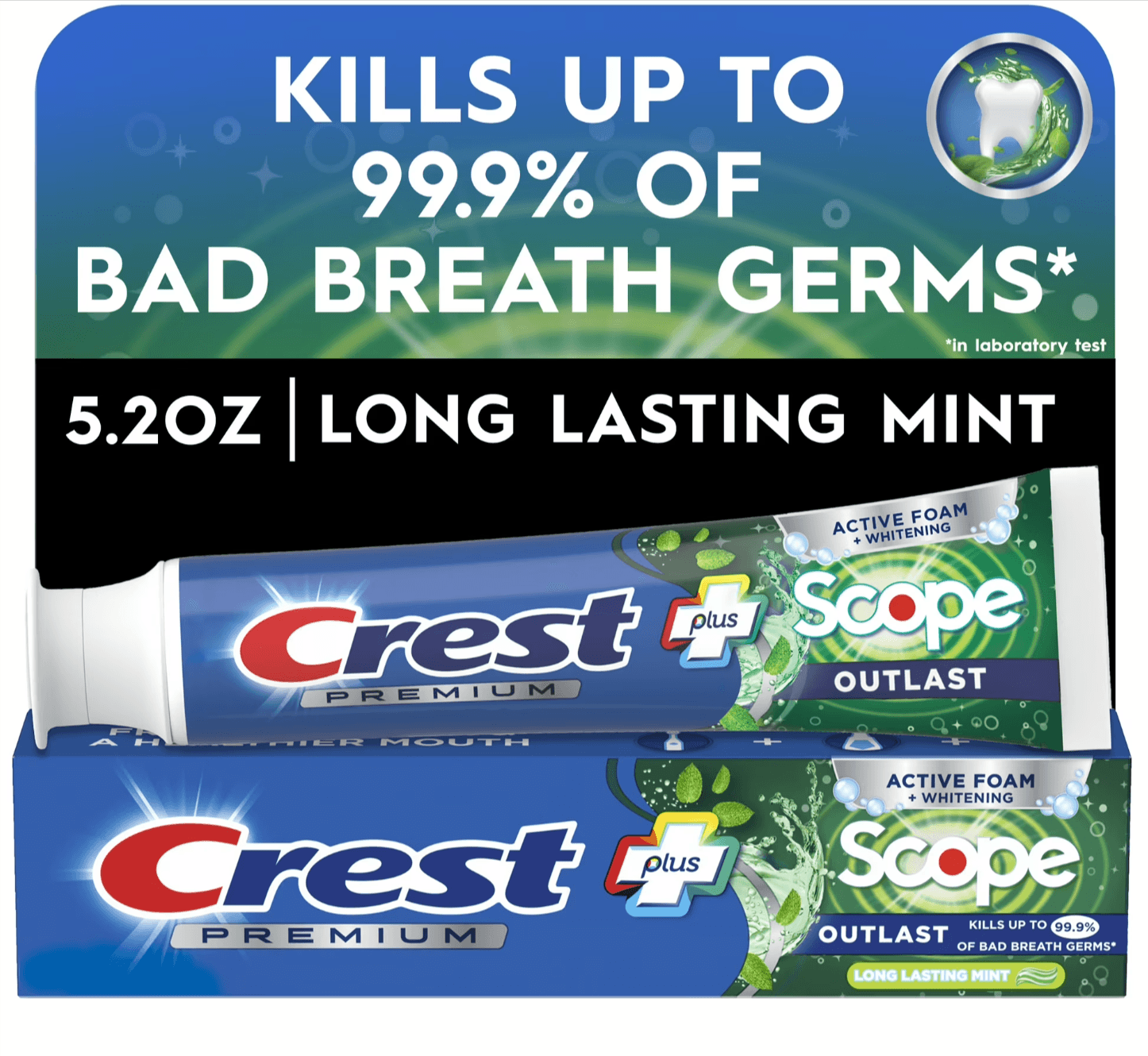 Crest Premium Plus Scope Outlast Toothpaste 12-Pack - 50% Off