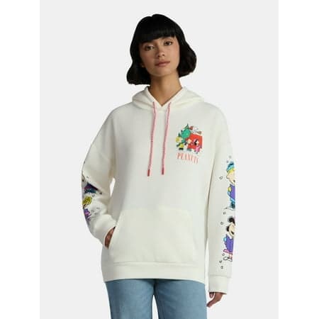 Peanuts Women's Holiday Graphic Hoodie with Long Sleeves, Sizes XXS–XXL