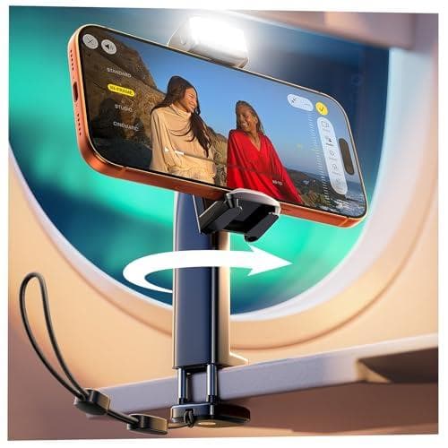Multifunctional Phone Holder with Adjustable LED Ring Light