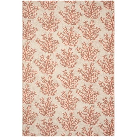 Safavieh Courtyard Fionntan Botanical Indoor/Outdoor Area Rug, Beige/Terracotta, 5'3" x 7'7"