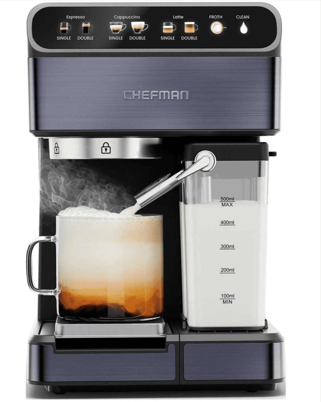 Chefman Espresso Machine with Milk Frother - Open Box Deal